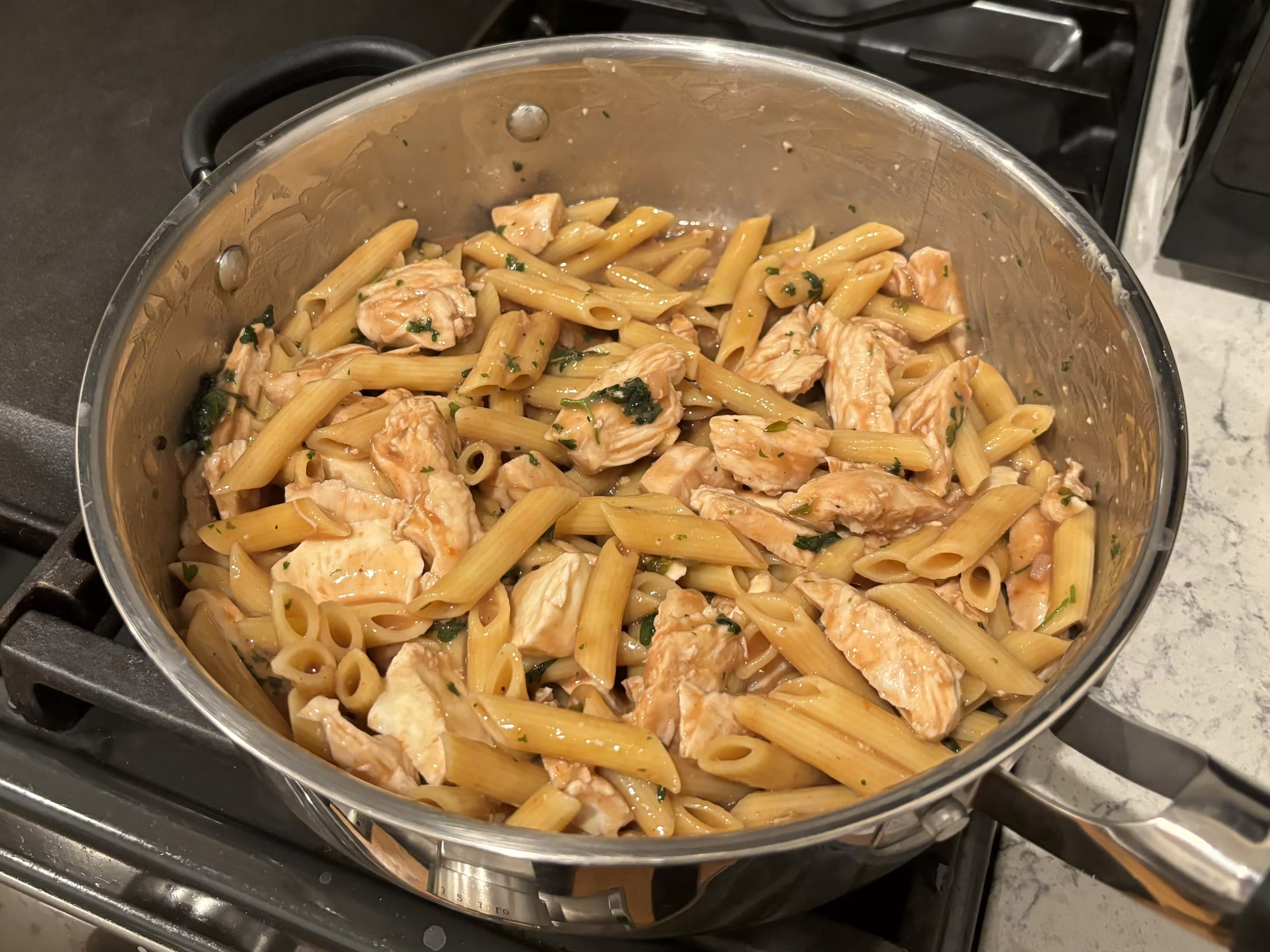 pasta in pot